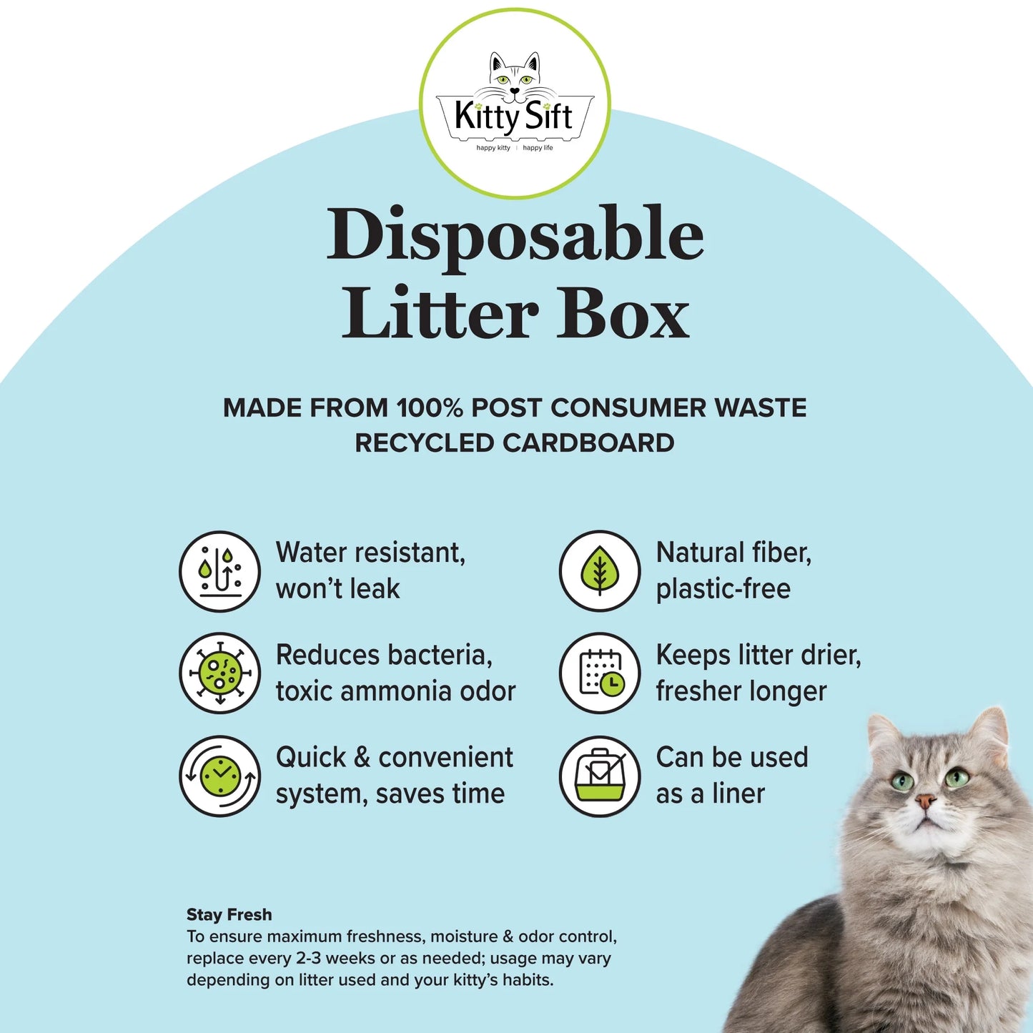 Eco-Friendly Disposable Litter Box Jumbo for Cats (Pack of 6)